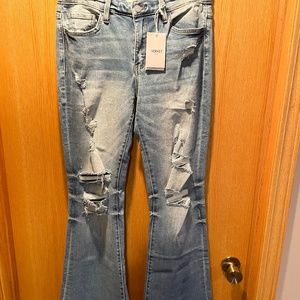 Fun ripped flare jeans